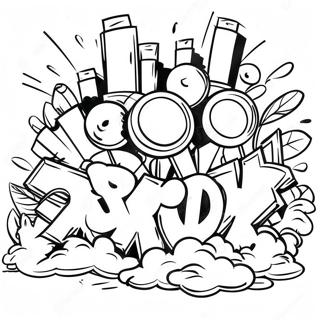 Colorful Urban Graffiti Coloring Page 1352-1123