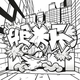 Colorful Urban Graffiti Coloring Page 1352-1124