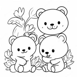 Cute Rilakkuma With Friends Coloring Page 13597-10997