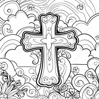 Vibrant St Patrick S Day Cross Coloring Page 13617-11009