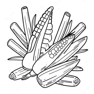 Crafty Corn Coloring Page 13626-11014