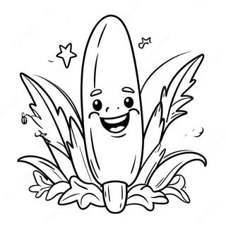 Happy Corn Character Coloring Page 13627-11017