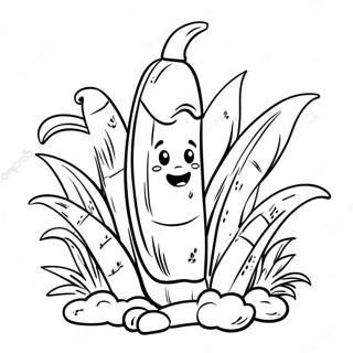 Happy Corn Character Coloring Page 13627-11020