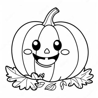 Cute Smiling Pumpkin Coloring Page 13647-11037