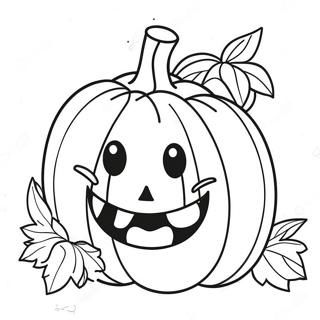 Cute Smiling Pumpkin Coloring Page 13647-11039