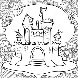 Intricate Sand Castle Coloring Page 13657-11046