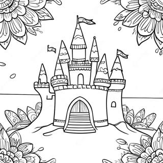 Intricate Sand Castle Coloring Page 13657-11047