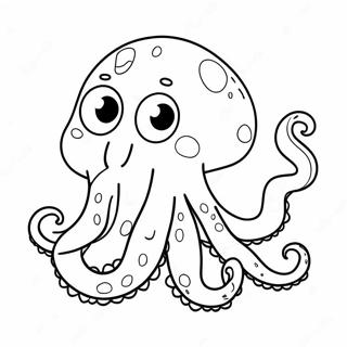 Cute Kraken With Big Eyes Coloring Page 13687-11065