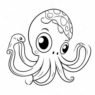 Cute Kraken With Big Eyes Coloring Page 13687-11066