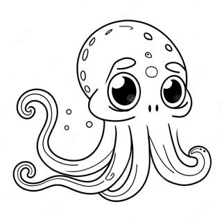 Cute Kraken With Big Eyes Coloring Page 13687-11067