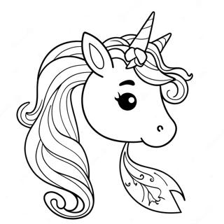 Unicorn Girl With Sparkling Horn Coloring Page 13696-11078