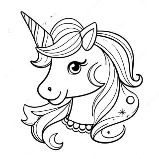 Unicorn Girl With Sparkling Horn Coloring Page 13696-11079