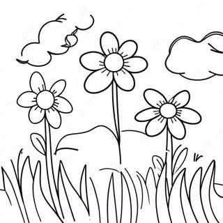 First Day Of Spring Flowers Coloring Page 13736-11106