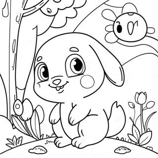 Cheerful Spring Animals Coloring Page 13737-11109