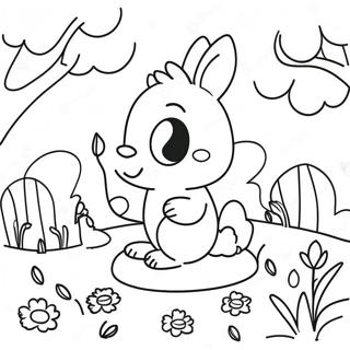 Cheerful Spring Animals Coloring Page 13737-11111