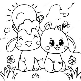 Cheerful Spring Animals Coloring Page 13737-11112