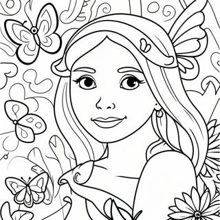 Mira With Colorful Butterflies Coloring Page 13787-11145