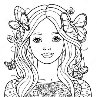 Mira With Colorful Butterflies Coloring Page 13787-11148