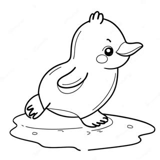 Adorable Penguin Sliding On Ice Coloring Page 13827-11181