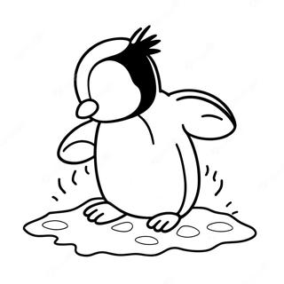 Adorable Penguin Sliding On Ice Coloring Page 13827-11182