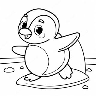 Adorable Penguin Sliding On Ice Coloring Page 13827-11184