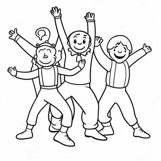 Wiggles Dancing Characters Coloring Page 13847-11199