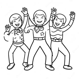 Wiggles Dancing Characters Coloring Page 13847-11200