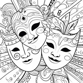 Colorful Theatre Masks Coloring Page 13887-11225