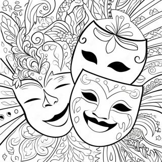 Colorful Theatre Masks Coloring Page 13887-11226