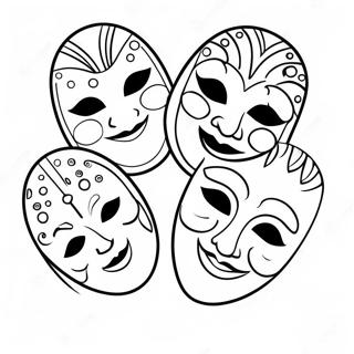 Colorful Theatre Masks Coloring Page 13887-11228