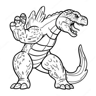 Godzilla Roaring Fiercely Coloring Page 13897-11233