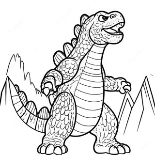 Godzilla Roaring Fiercely Coloring Page 13897-11234