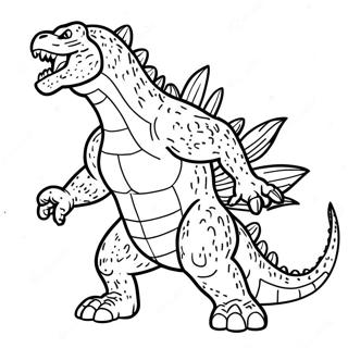 Godzilla Roaring Fiercely Coloring Page 13897-11235