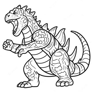 Godzilla Roaring Fiercely Coloring Page 13897-11236