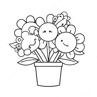 Cute Flower Bouquet Coloring Page 13907-11243