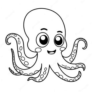 Cute Cartoon Octopus Coloring Page 1392-1158