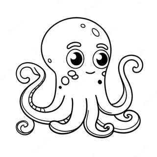 Cute Cartoon Octopus Coloring Page 1392-1159