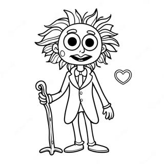 Whimsical Tim Burton Character Coloring Page 13937-11263