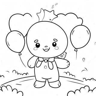 Cute Boxy Boo With Balloons Coloring Page 13957-11278