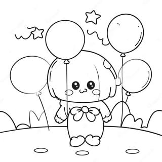 Cute Boxy Boo With Balloons Coloring Page 13957-11279