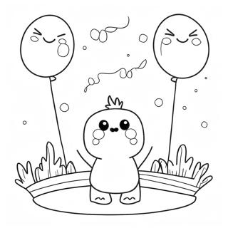 Cute Boxy Boo With Balloons Coloring Page 13957-11280