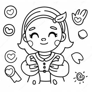 Cute Vsco Girl With Stickers Coloring Page 13977-11298