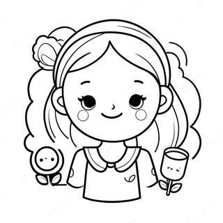 Cute Vsco Girl With Stickers Coloring Page 13977-11299