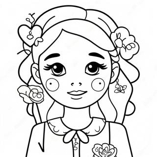 Cute Vsco Girl With Stickers Coloring Page 13977-11300