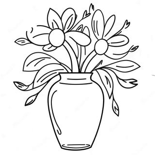 Elegant Flower Vase Coloring Page 13987-11305