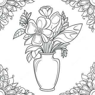 Elegant Flower Vase Coloring Page 13987-11308