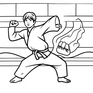 Karate Kid In Action Coloring Page 14016-11322