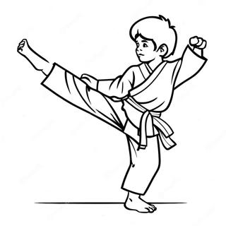 Karate Kid In Action Coloring Page 14016-11323