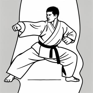 Dynamic Karate Pose Coloring Page 14017-11332