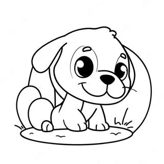 Beagle Puppy Playing With Ball Coloring Page 14026-11333